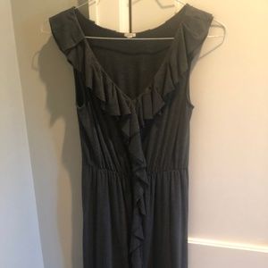 JCrew knit grey dress with ruffle
